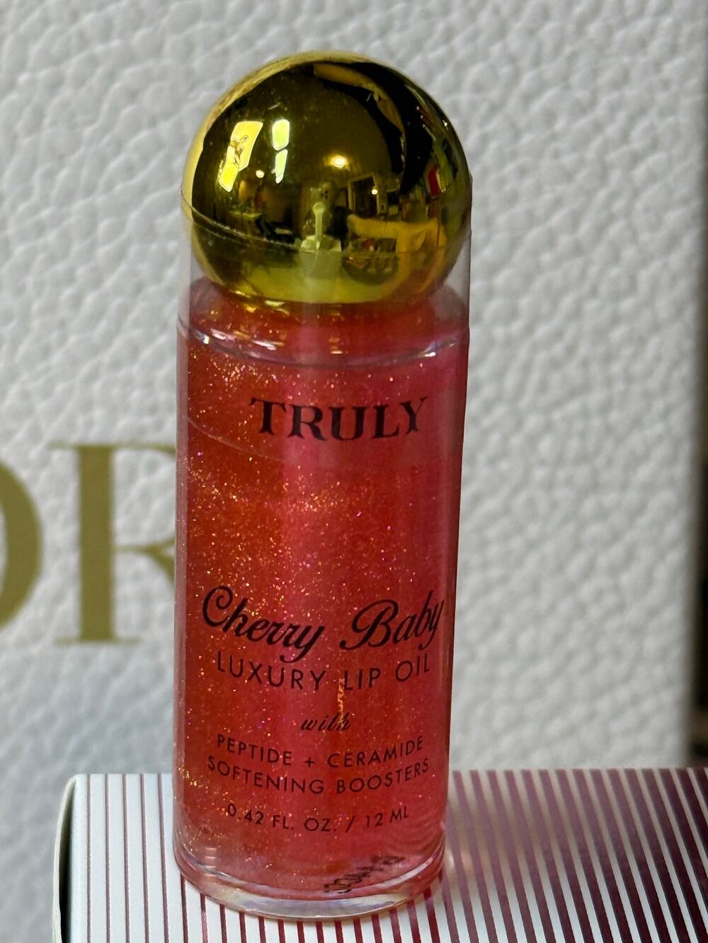 Truly Cherry Baby Luxury Lip Oil with Peptide + Ceremide Softening Boosters-NEW